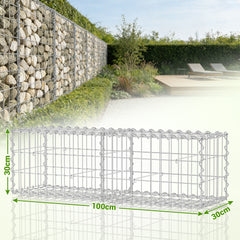 Jopassy Gabionenkorb 100x30x30 cm 2 Stück verzinkt für Gartenzaun
