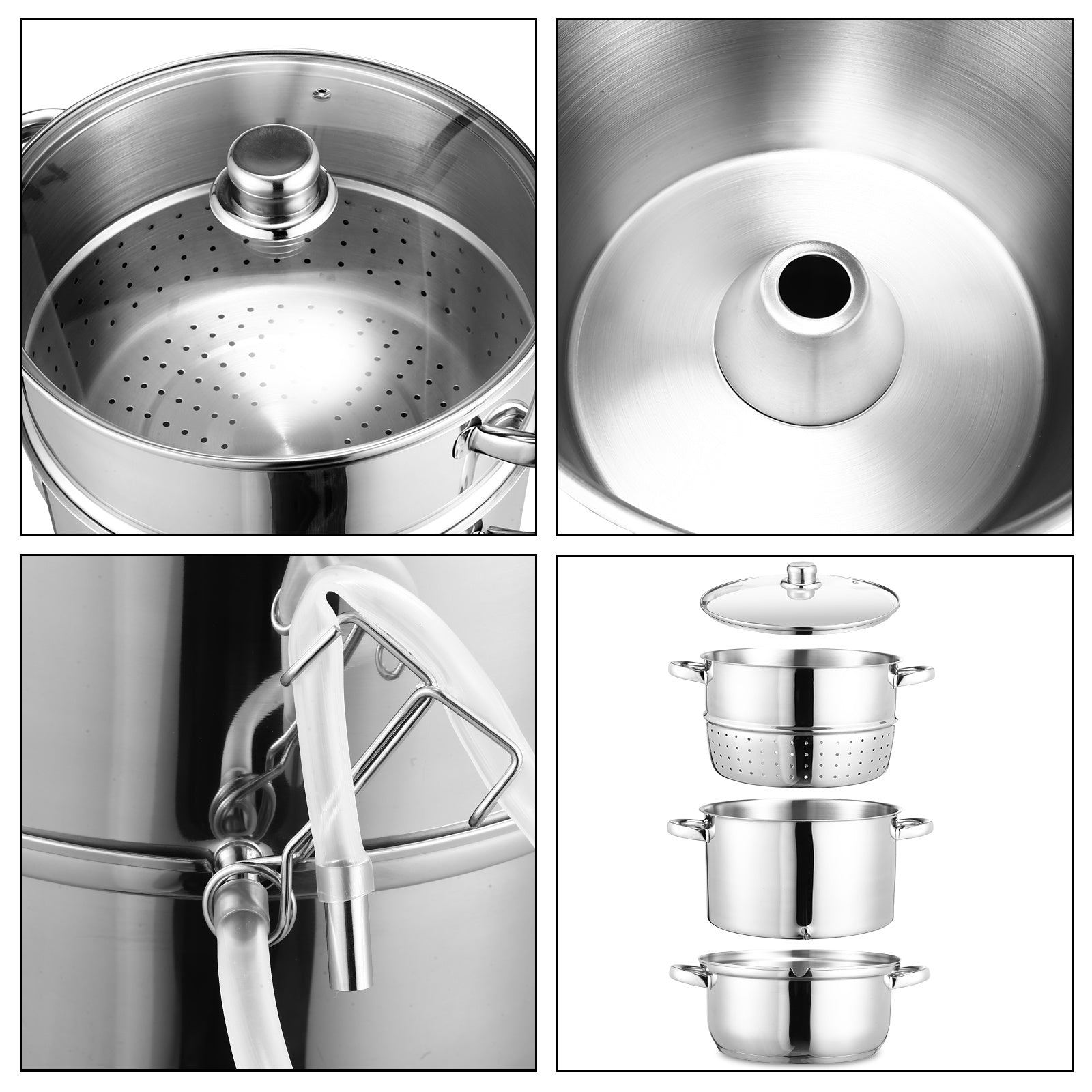 Jopassy Dampfentsafter 8L Edelstahl Saftkocher