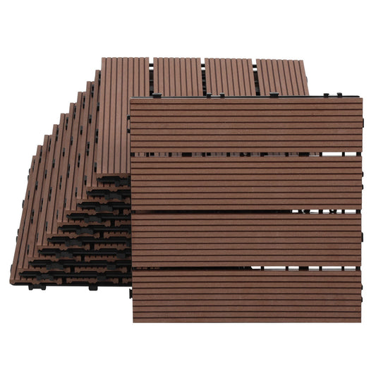 Jopassy WPC Terrassenfliesen 30x30 cm, Klickfliesen für Garten