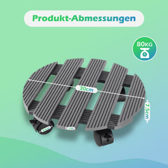 Jopassy WPC Pflanzenroller mit Rollen, eckig 30 x 30 cm / rund Ø 30 cm