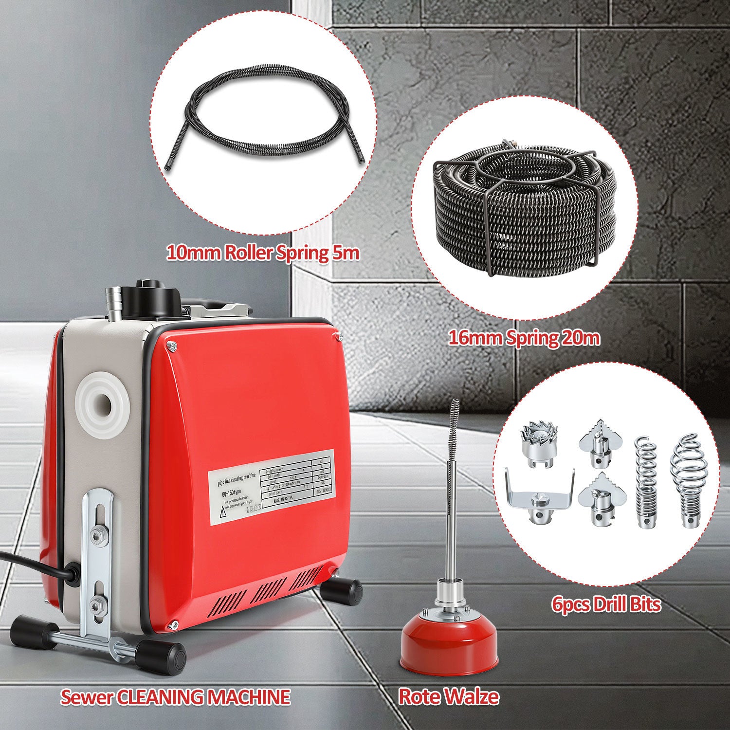 Jopassy 500W Elektrischer Rohrreiniger