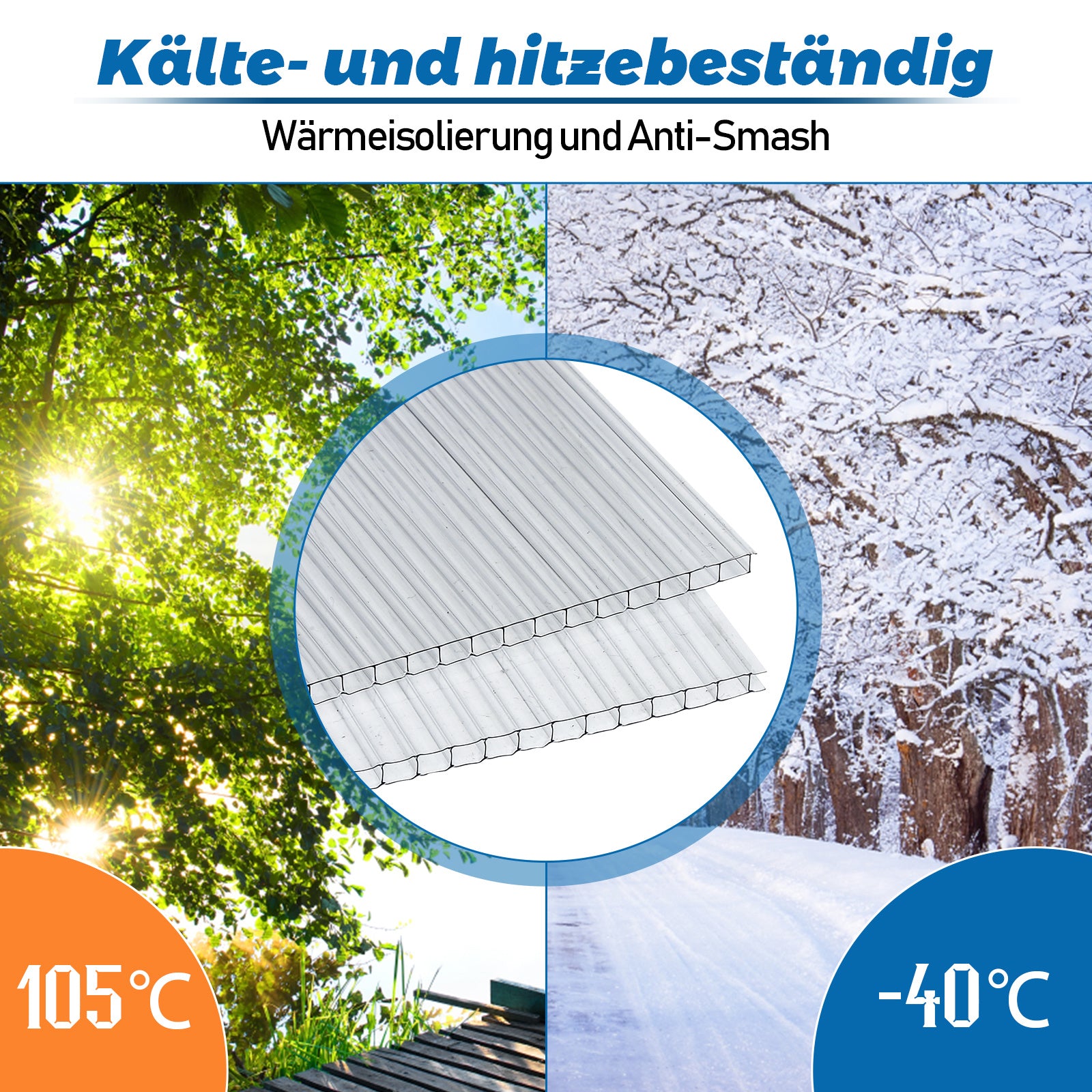 Jopassy Doppelstegplatten 4mm 14 Stück für Gewächshaus