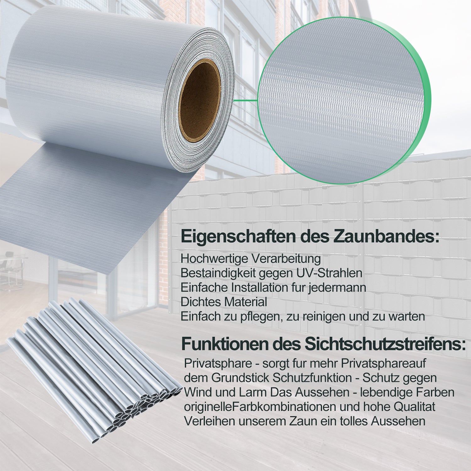 Jopassy Sichtschutzstreifen für Zaun und Balkon