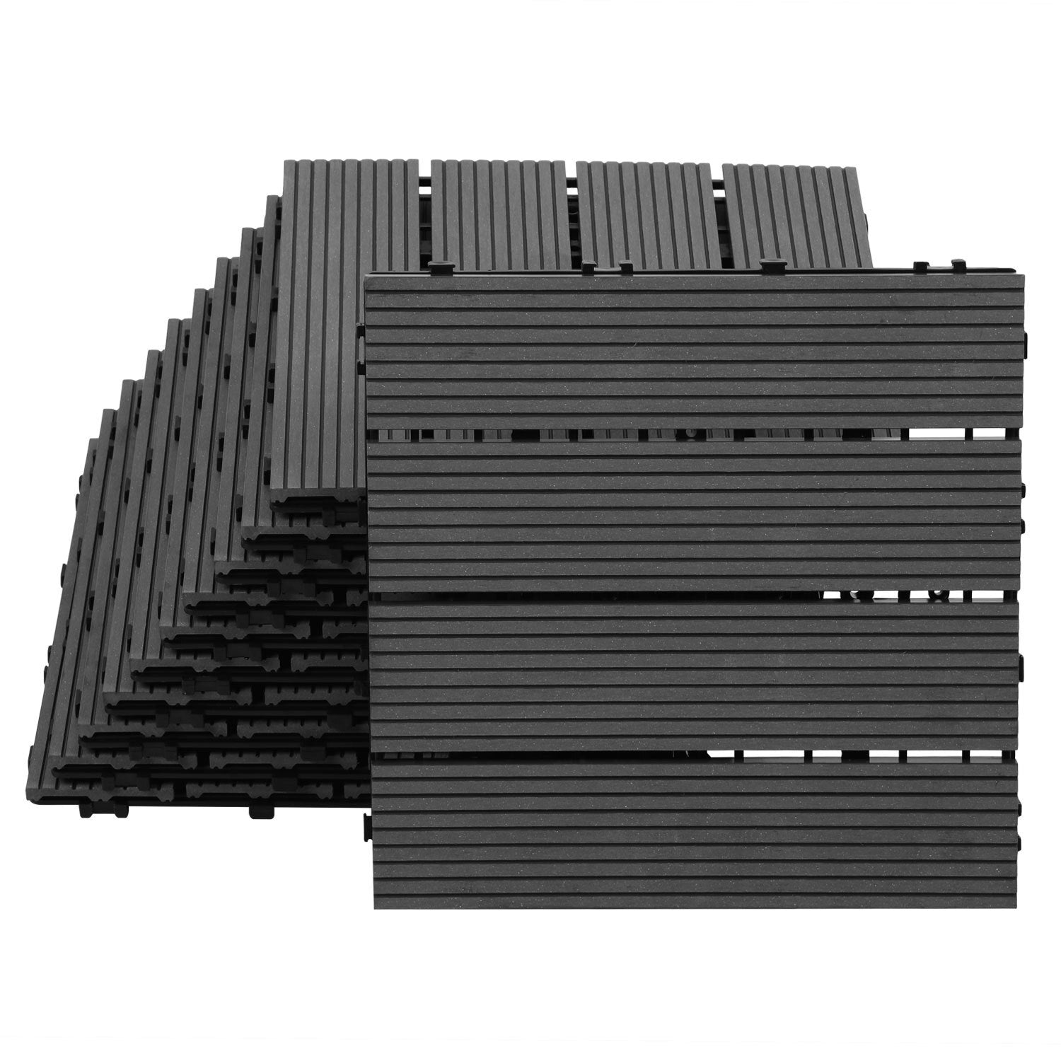 Jopassy WPC Terrassenfliesen 30x30 cm, Klickfliesen für Garten
