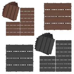 Jopassy WPC Terrassenfliesen 30x30 cm, Klickfliesen für Garten