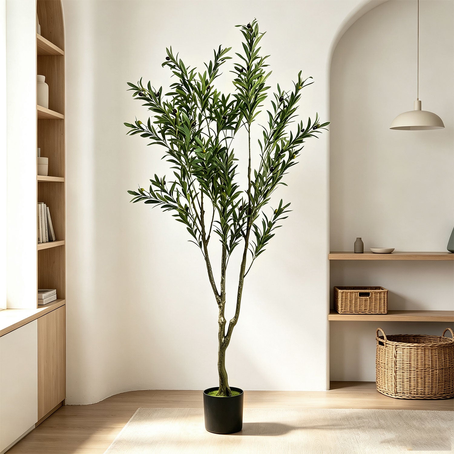 Jopassy Künstlicher Olivenbaum 120/150/180 cm Dekobaum mit Pflanztopf
