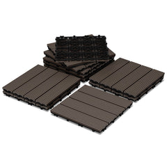 Jopassy WPC Terrassenfliesen 30x30 cm, Klickfliesen für Balkon, 1–5 m²
