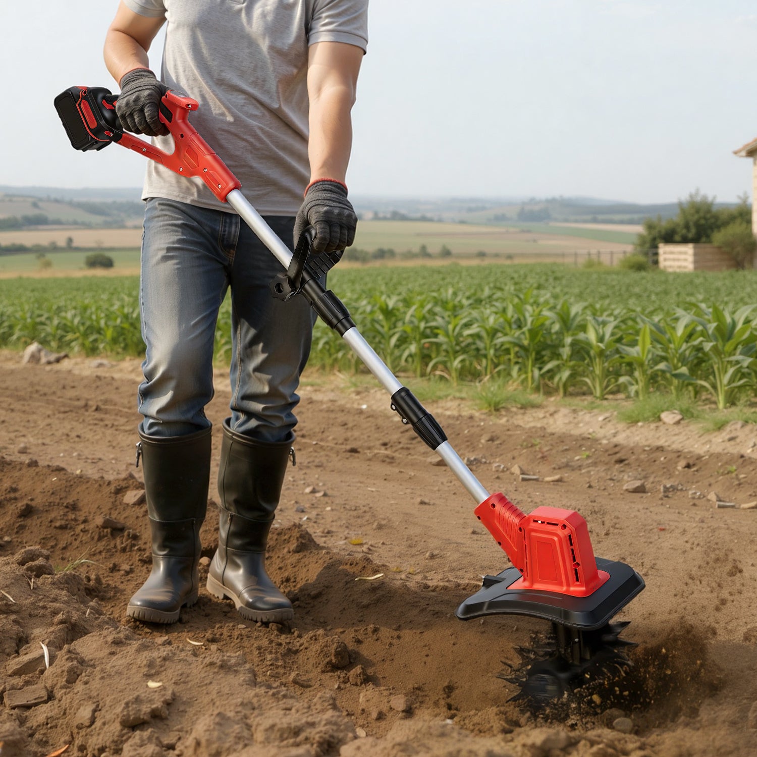 Jopassy Akku Motorhacke 400 W für kleine Gartenflächen