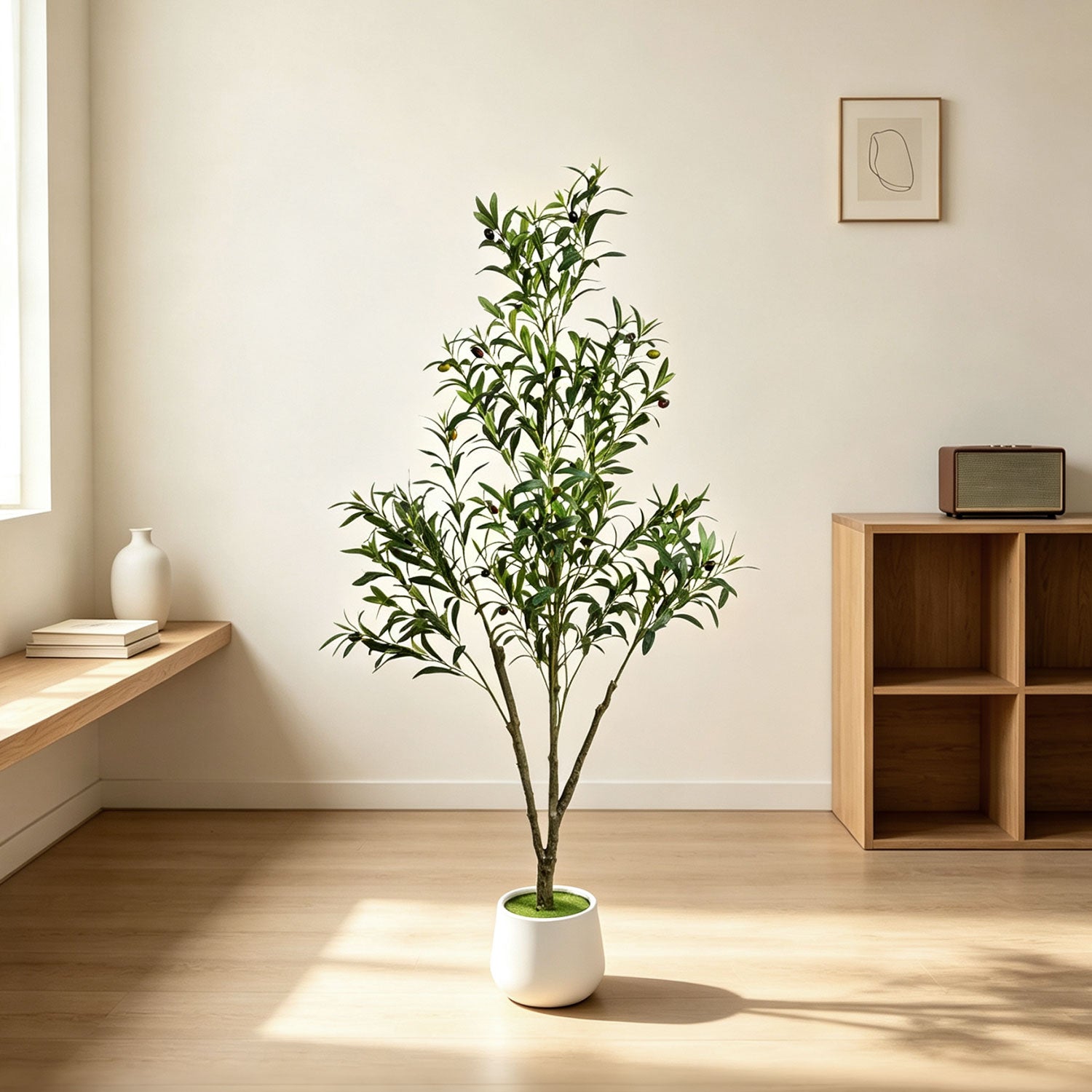 Jopassy Künstlicher Olivenbaum 120/150/180 cm Dekobaum mit Pflanztopf