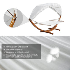 Jopassy Hängematten mit Gestell Outdoor Holz Hängematte mit Dach Hängemattengestell 200×150cm, Hängesessel 2 Personen Belastbarkeit 200kg