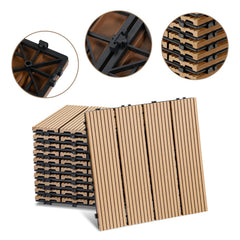 Jopassy WPC Terrassenfliesen 30x30 cm, Klickfliesen für Balkon, 1–5 m²