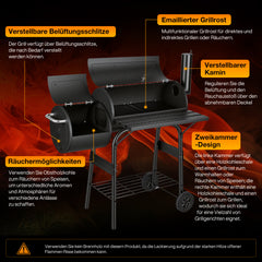 Jopassy Holzkohlegrill mit 2 Kammern und Thermometer