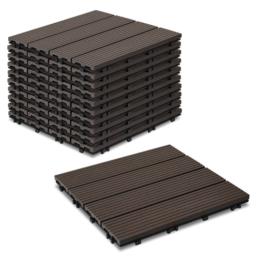 Jopassy WPC Terrassenfliesen 30x30 cm, Klickfliesen für Balkon, 1–5 m²