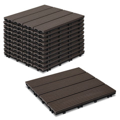 Jopassy WPC Terrassenfliesen 30x30 cm, Klickfliesen für Balkon, 1–5 m²