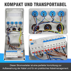 Jopassy Baustromverteilerkasten mit Fehlerstromschutzsteckdosen