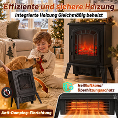 Jopassy Elektrokamin freistehend 1800W mit LED-Flammeneffekt und 2 Heizstufen
