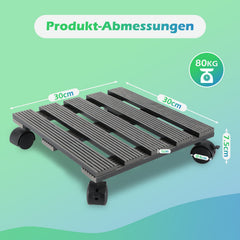 Jopassy WPC Pflanzenroller mit Rollen, eckig 30 x 30 cm / rund Ø 30 cm