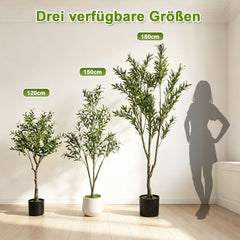 Jopassy Künstlicher Olivenbaum 120/150/180 cm Dekobaum mit Pflanztopf