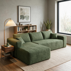 Jopassy Ecksofa mit Chaiselongue 241 x 151 x 58 cm, 2-Sitzer Sofa ohne Montage